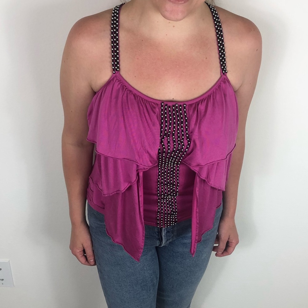 Magenta colored top